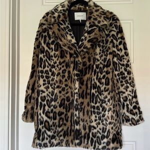 Frame Denim Leopard Print Faux Fur Coat as seen on Beth Dutton Yellowstone